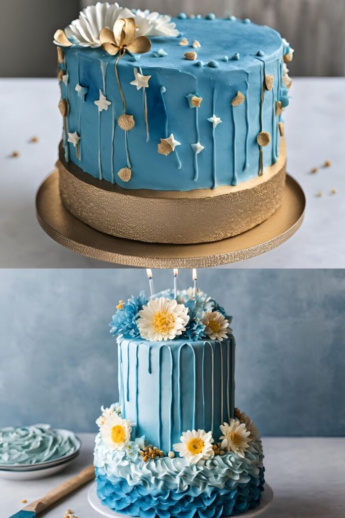 Baby Birthday Blue DIY Cakes