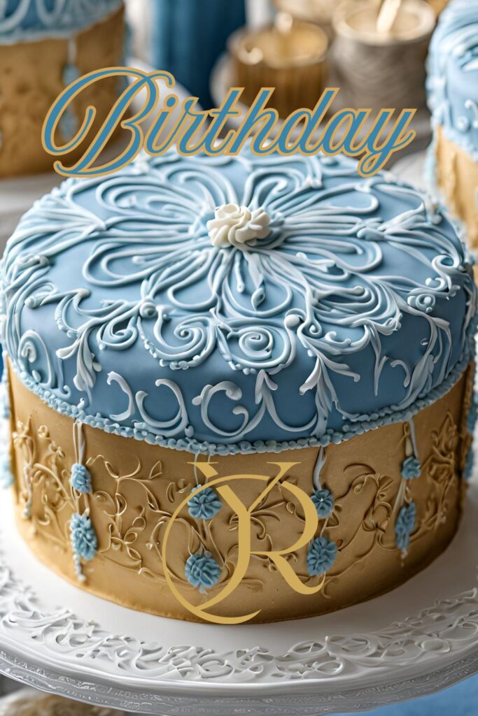 Baby Birthday Blue Cakes Professional Decor