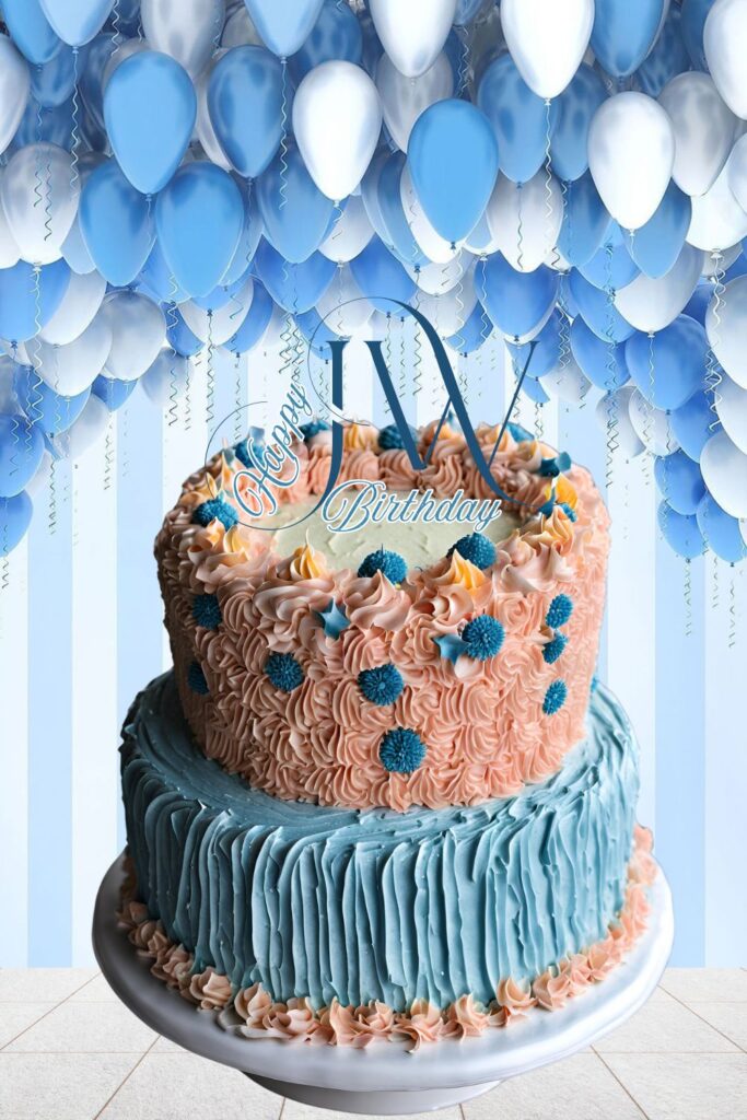 Baby Birthday Blue Cakes Buttercream