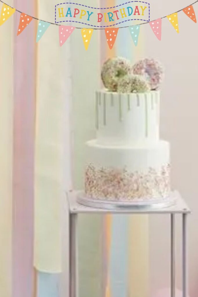 Birthday Party Cake Rainbow Theme 