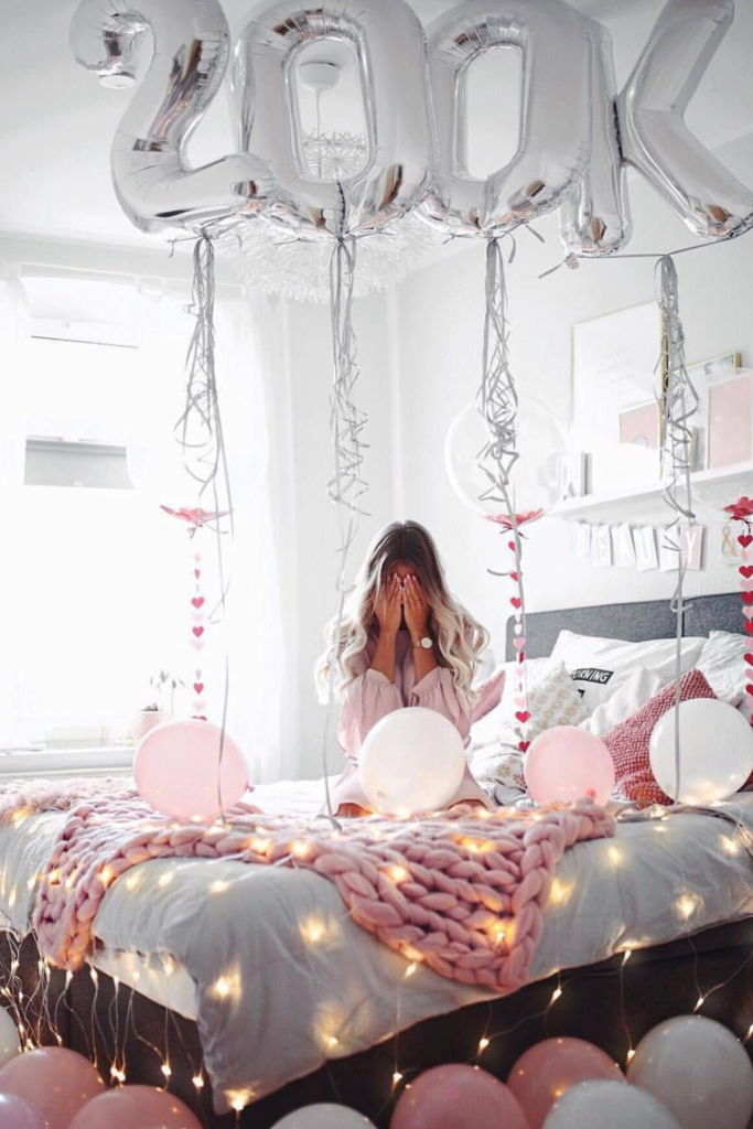 Birthday Decoration Girl Room in Winter