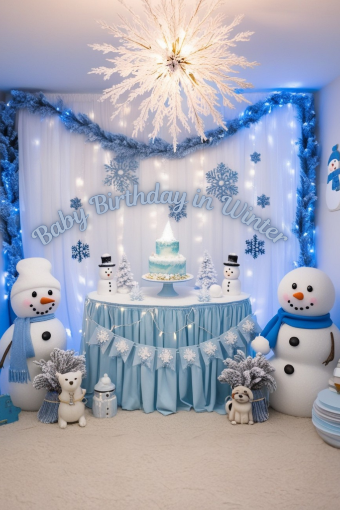 Birthday Decoration Stylish Room in Winter