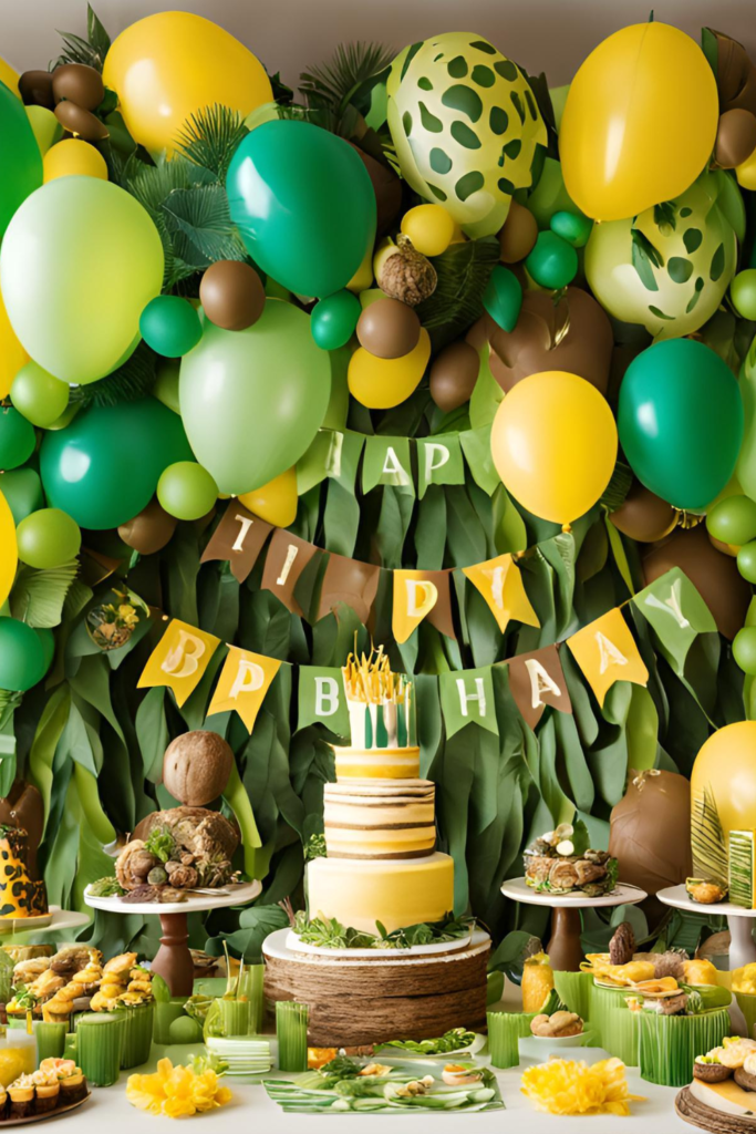 Birthday Decoration Jungle Safari Balloon Color Scheme