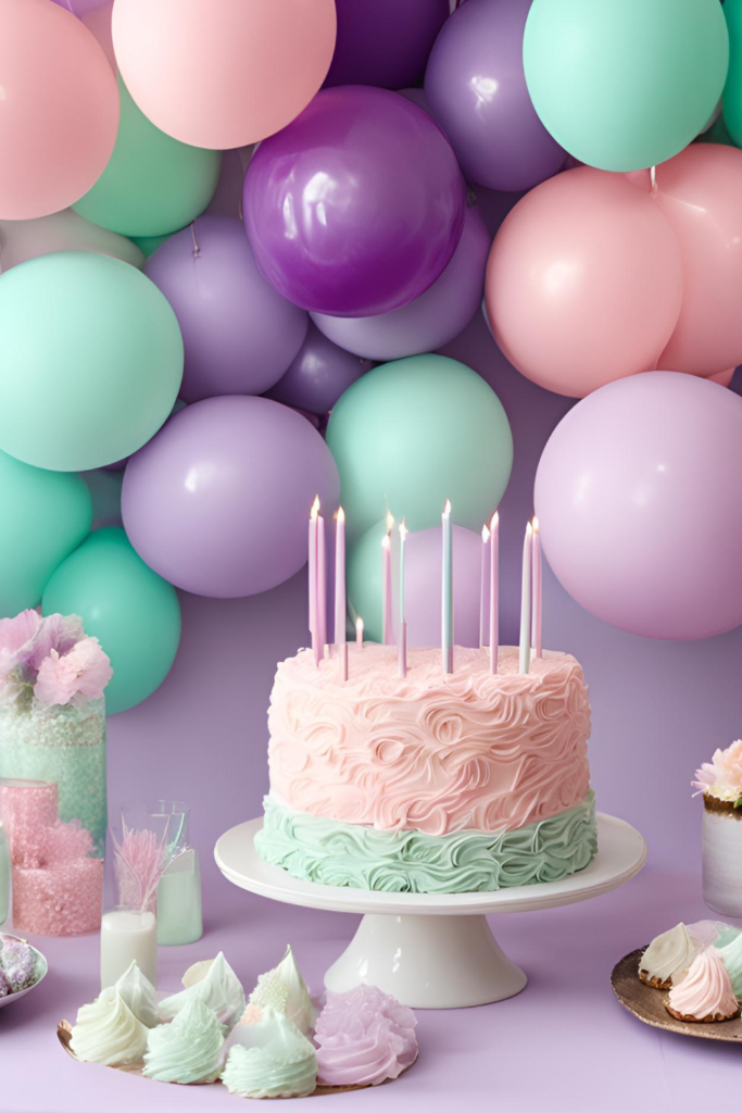 Birthday Decoration Pastel Color Scheme 