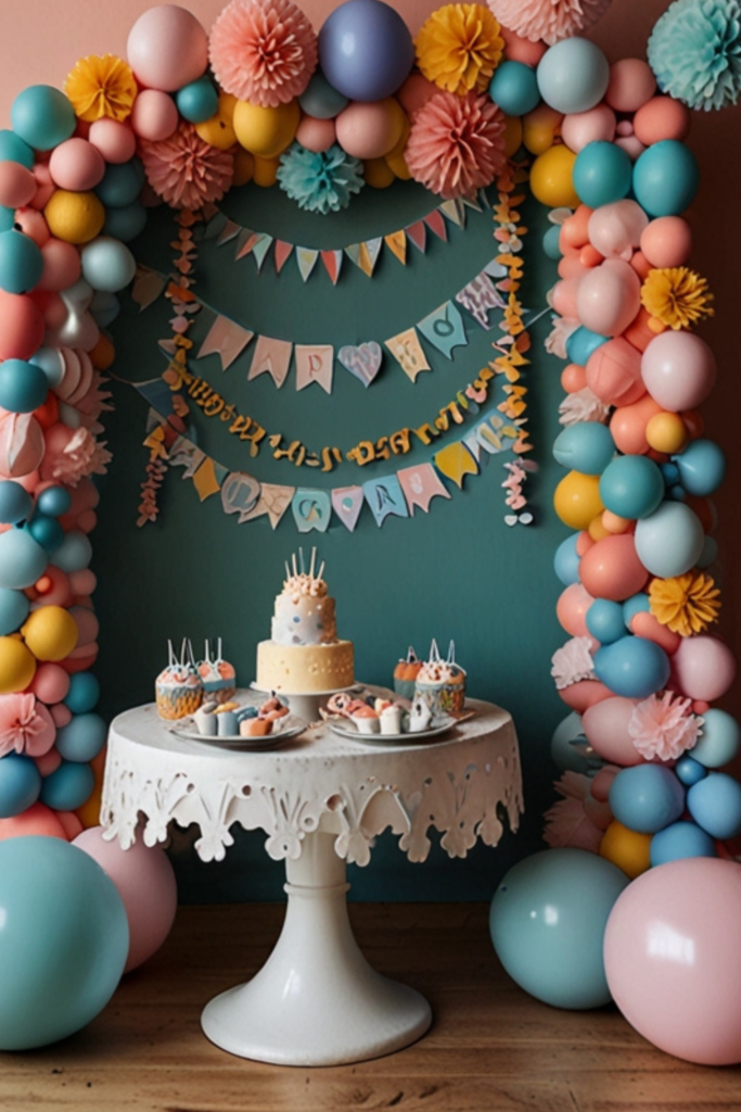 Birthday Paper Garland Decor at Home