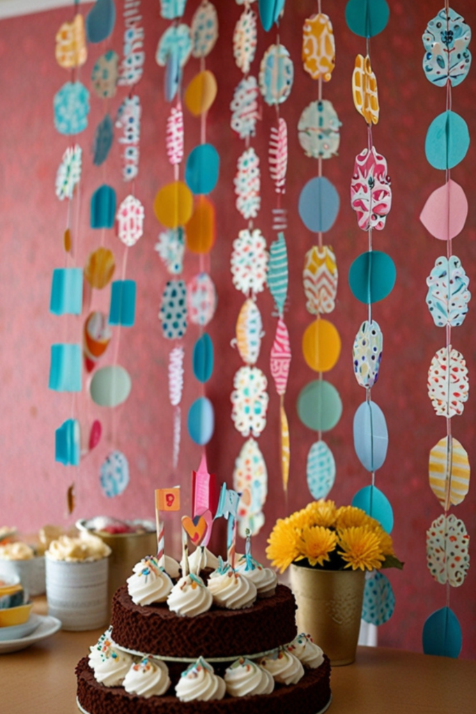 Birthday DIY Paper Garland Decor at Home