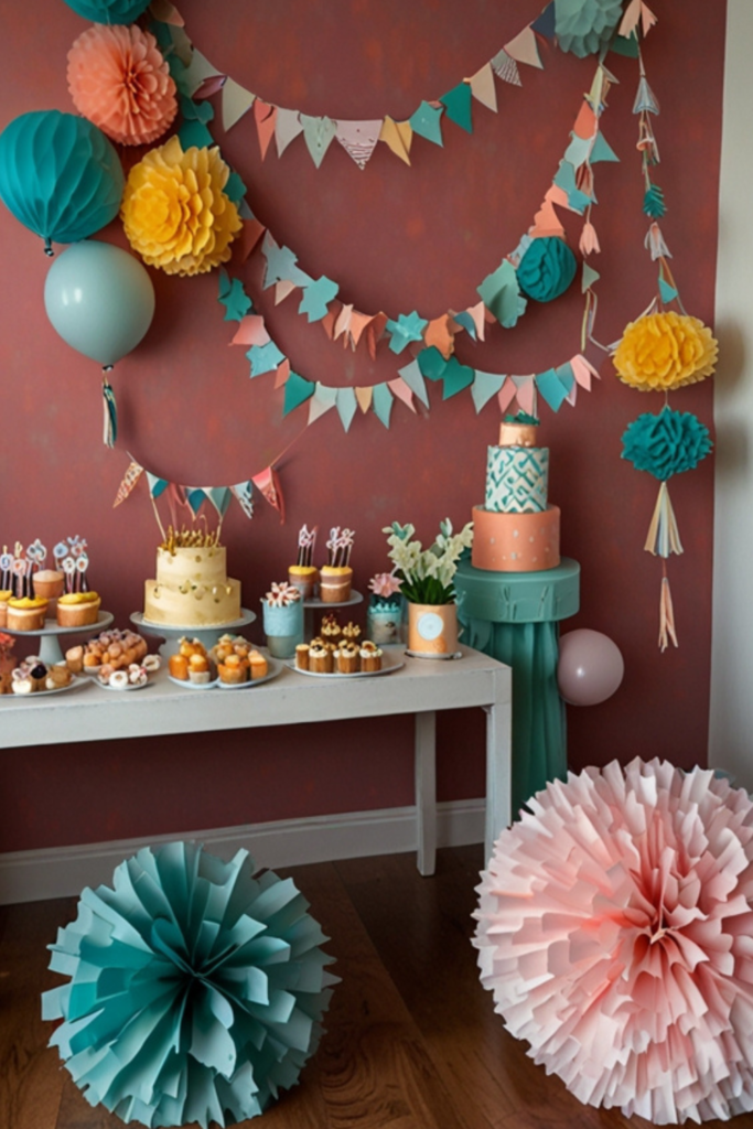 Birthday DIY Paper Garland Decor at Home