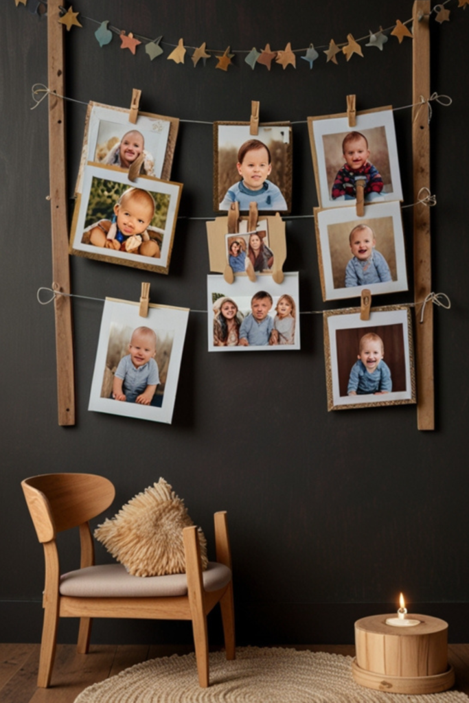 Baby Birthday Photo Display Decoration at Home