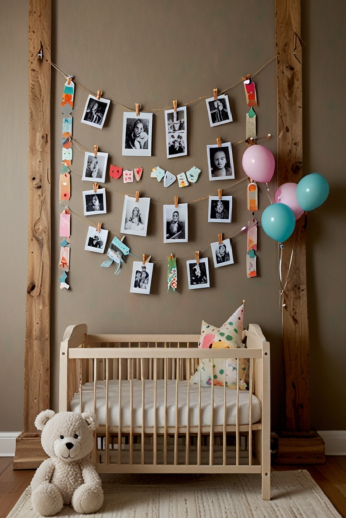 Baby Birthday Photo Display Decoration at Home