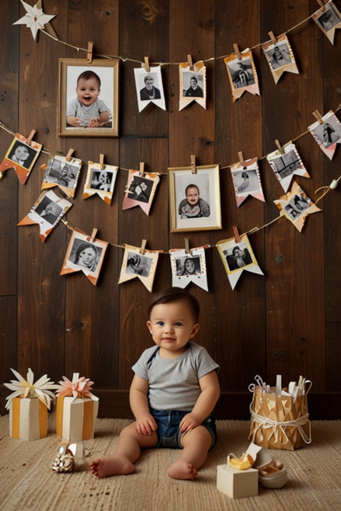 Baby Birthday Photo Display Decoration at Home