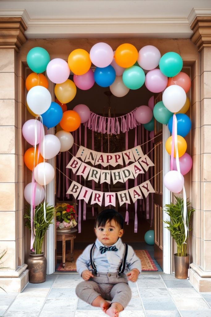 Baby Birthday Decoration  Entryway at Home for Boy