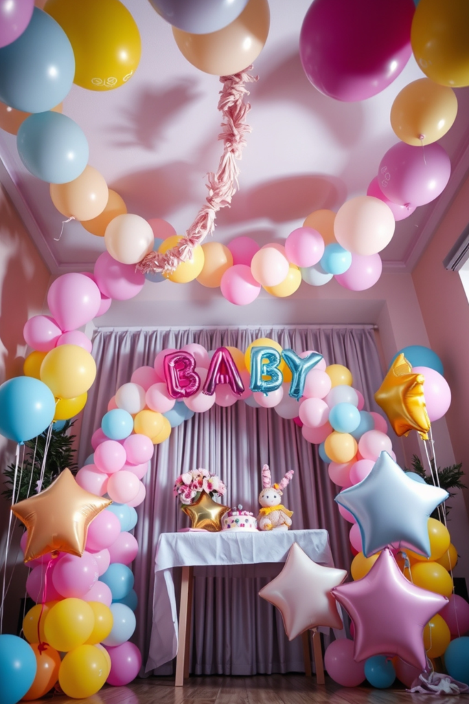 Birthday Decoration Colorful Balloon Ideas at Home