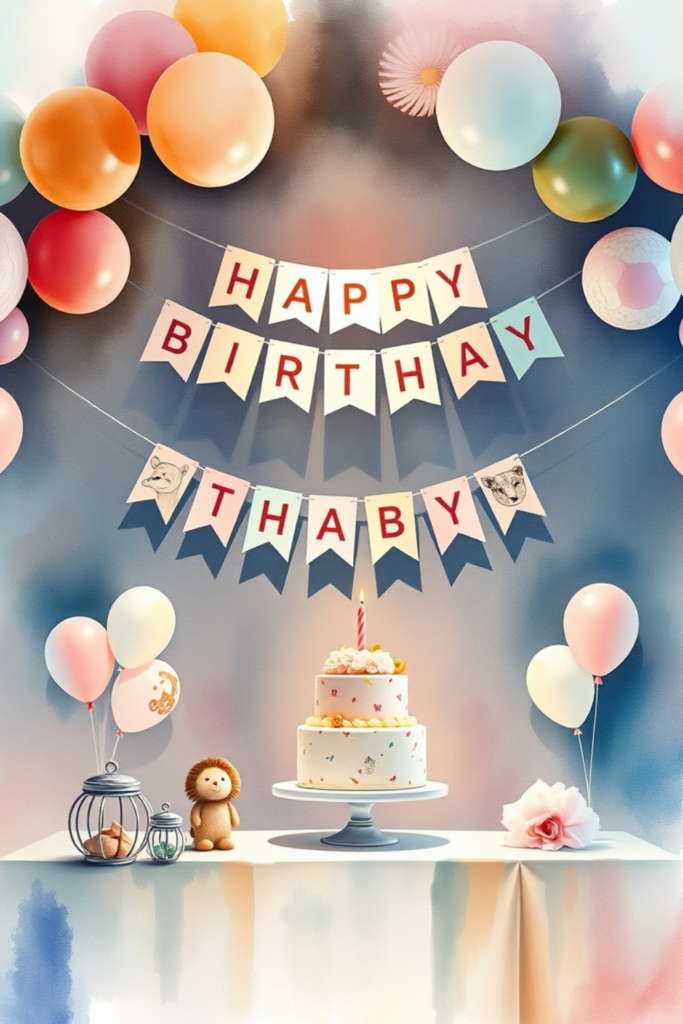 Baby Birthday Decoration Banner Ideas at Home