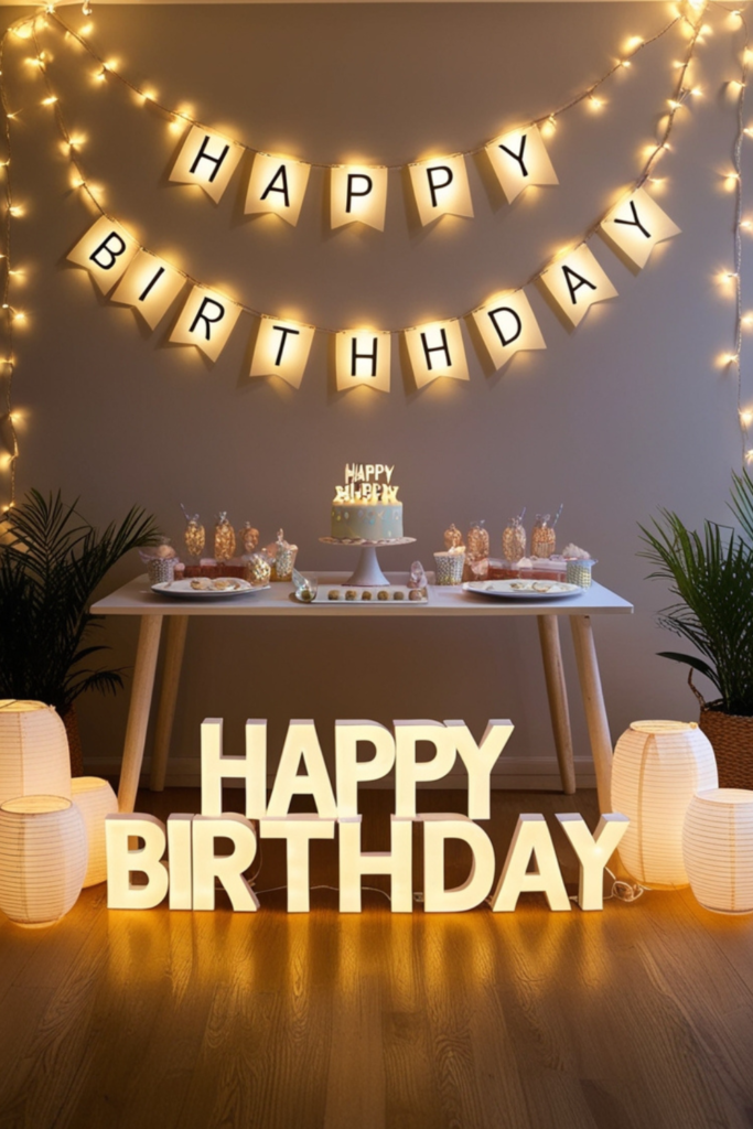 Baby Birthday Decoration LED Lighting at Home