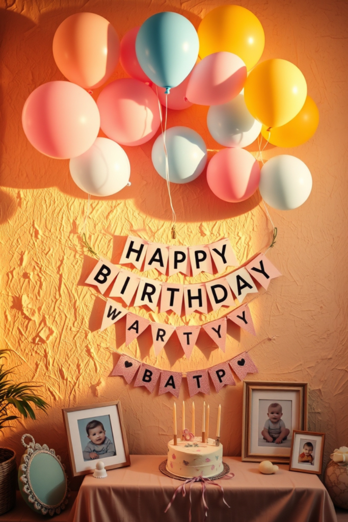 Baby Birthday Decoration Wall Ideas at Home