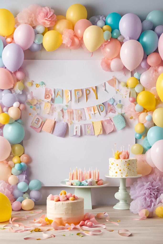 Baby Birthday Decoration Color Balloon Theme