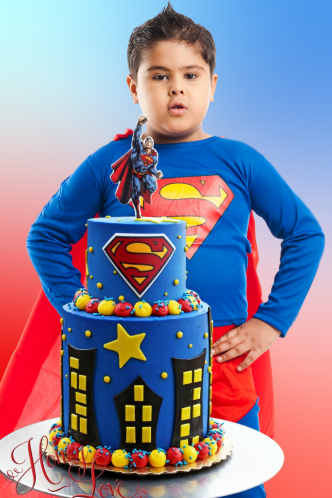 Birthday Cake for Baby Boy Superman