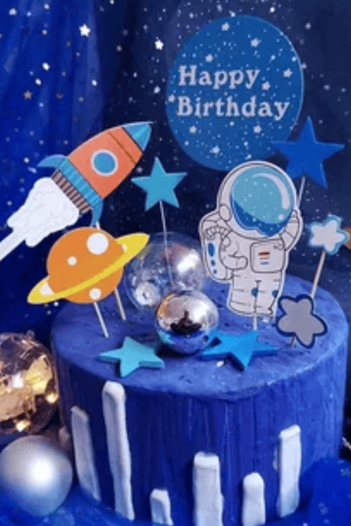 Birthday Space Rocket Cake for Baby Boy
