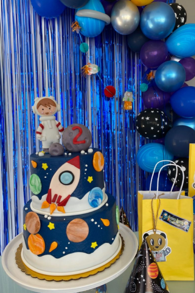 Birthday Space Rocket Cake for Baby Boy