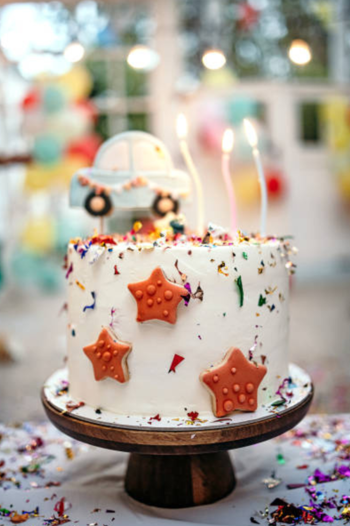 Baby Birthday Snacks Car Cake