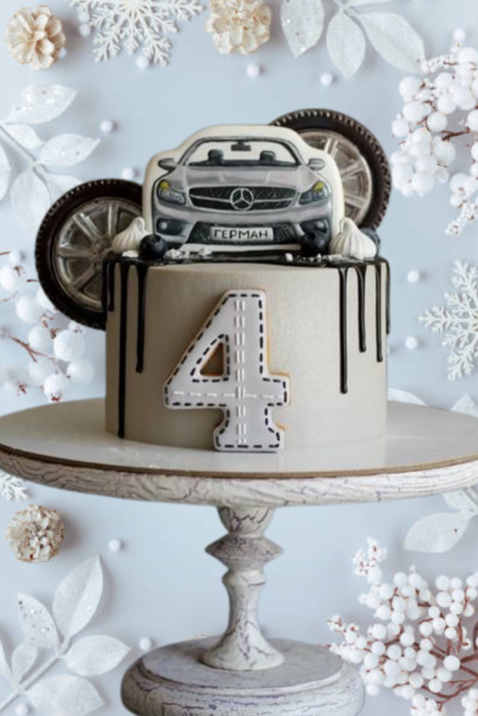 Baby Birthday Snacks Car Cake