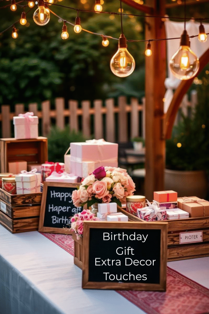 Birthday Gift Table Extra Decor