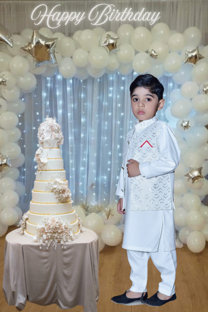 Cute Boy Birthday White Outfit