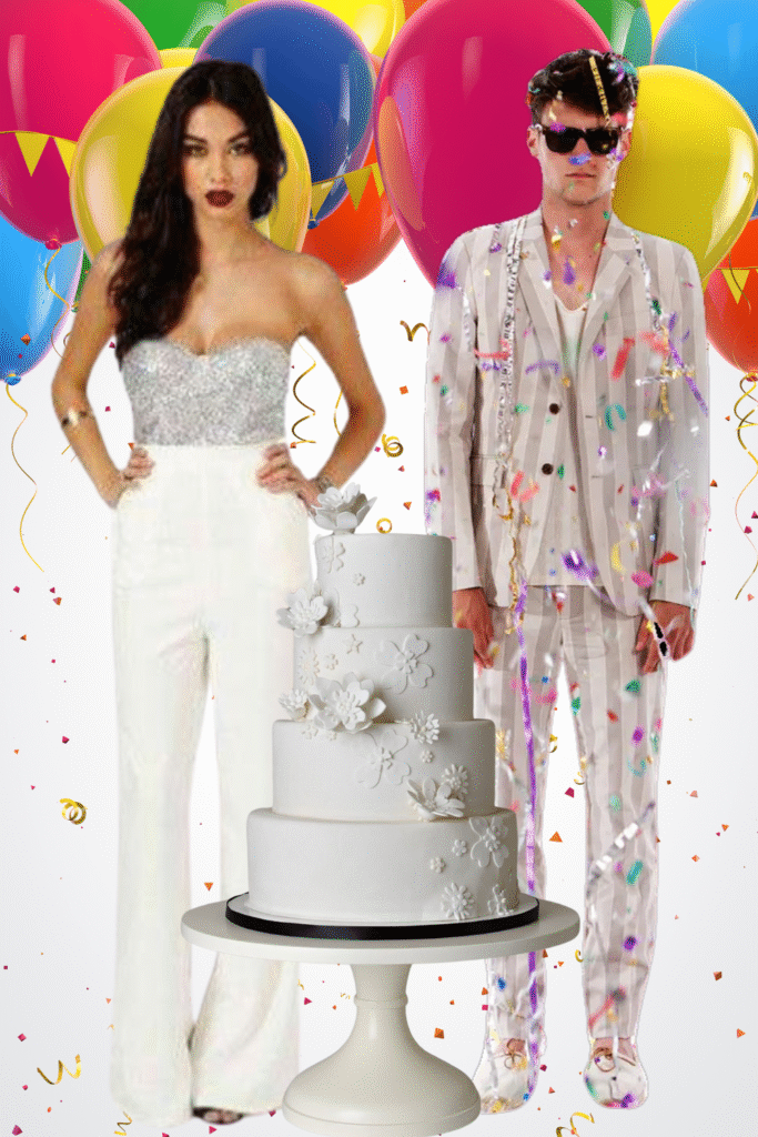 Boy and Girl Birthday Party White Outfit Fashion