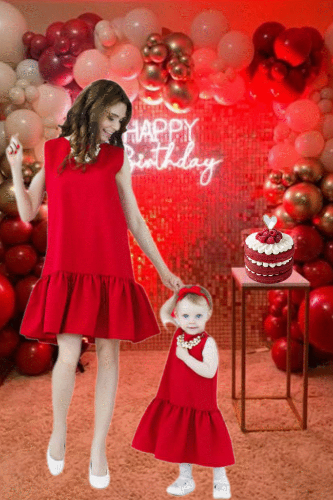 Spring and Fall Birthday Red Outfit for Gorgeous Girl