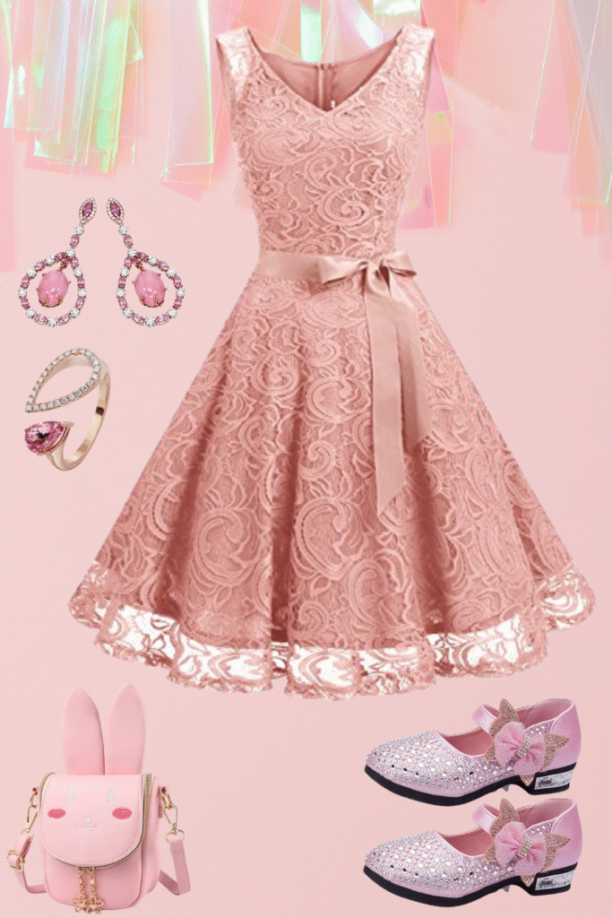 Spring and Fall Birthday Pink Outfit for Girl