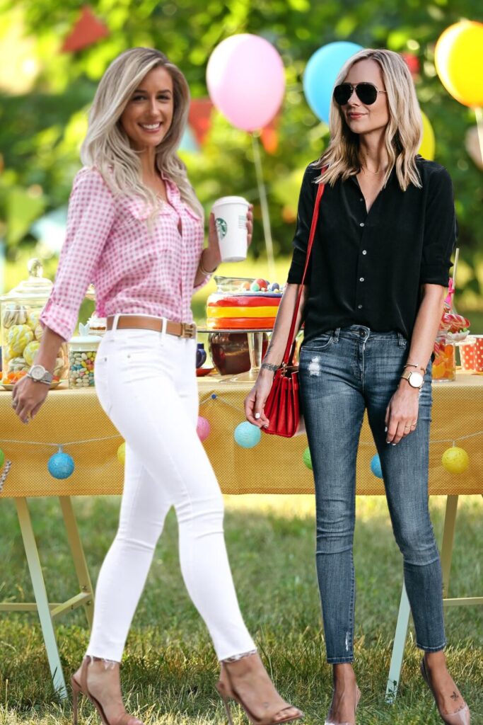 Jeans and White Button-Down Birthday Dress