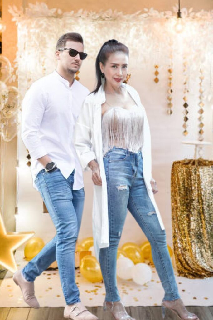 Jeans and White Button-Down Birthday Dress