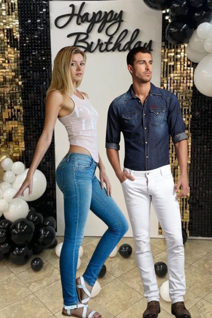 Jeans and White Button-Down Birthday Dress