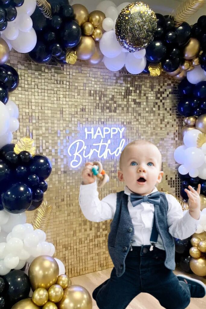 1-Year Baby Boy Birthday Classic Waistcoat Dress 