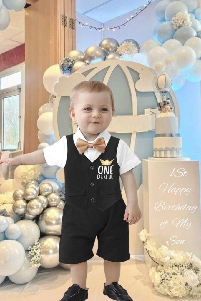 Baby Boy Birthday Romper Dress