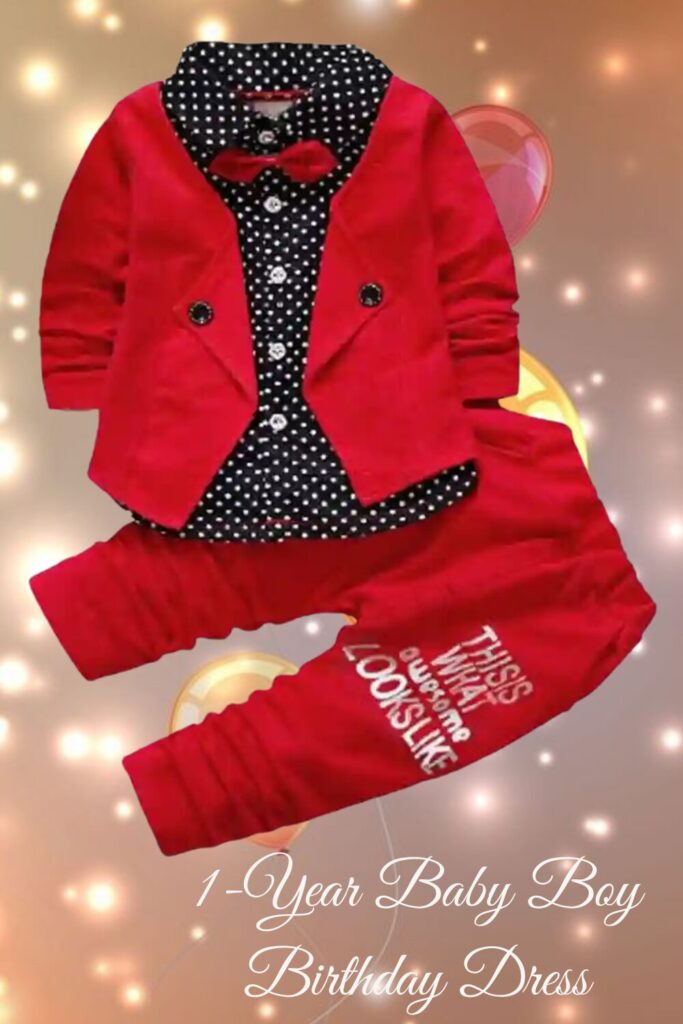 1-Year Baby Boy Birthday Shirt and Trouser Dress