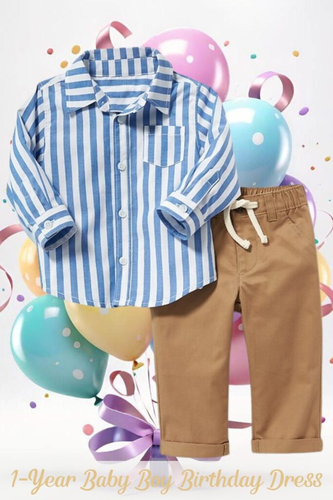 1-Year Baby Boy Birthday Shirt and Trouser Dress