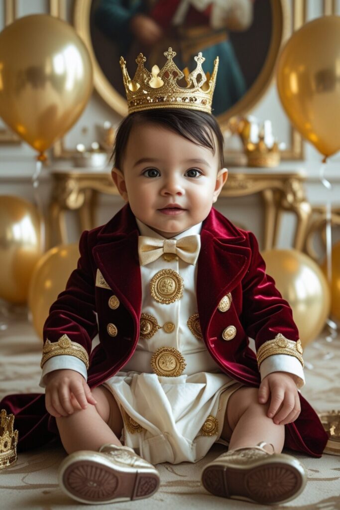 Birthday Royal Velvet Dress for 1-Year Baby Boy