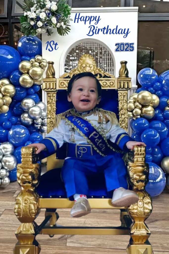 1-Year Baby Boy Royal Velvet Dress for Birthday 2025