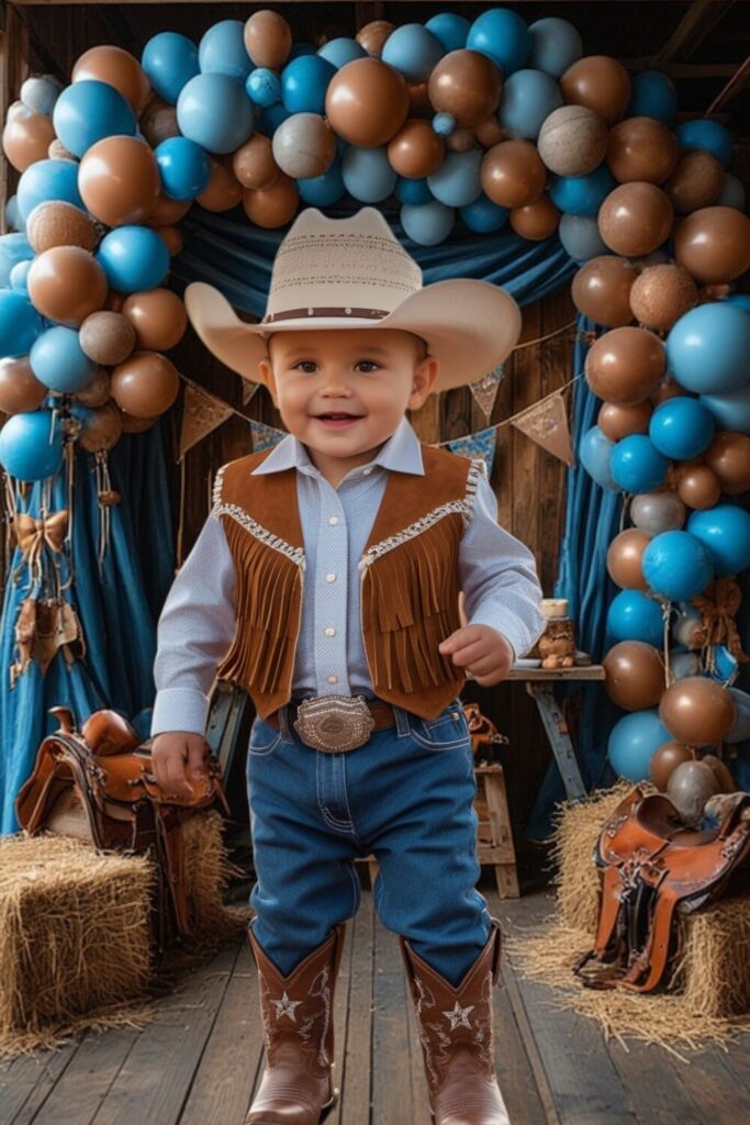 Birthday Western Dress for 1-Year Baby Boy