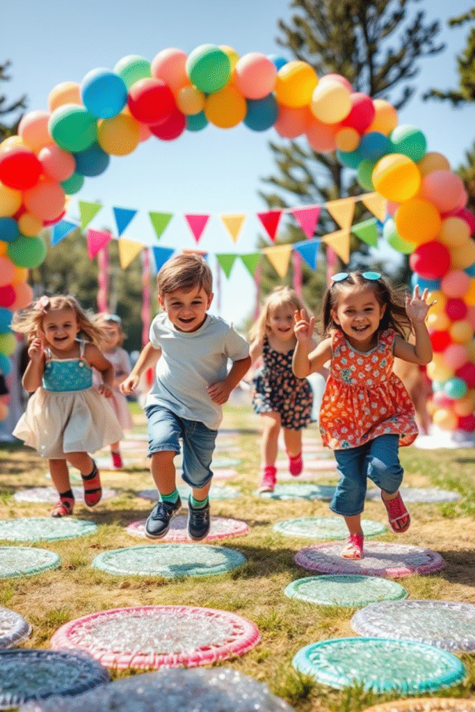 Birthday Outdoor Activities Bubble Wrap Hopscotch