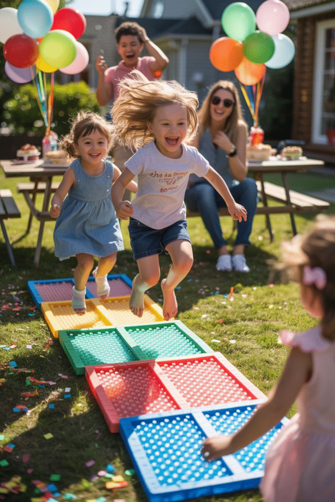 Kids Birthday Bubble Wrap Hopscotch Game
