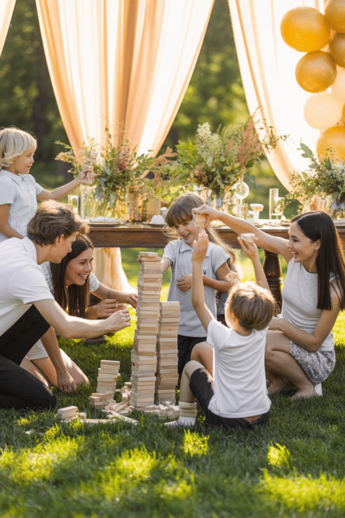 Wooden Block Stacking Game Outdoor Activity