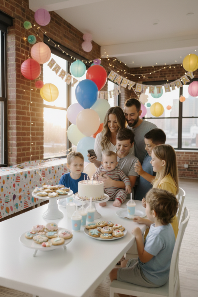 Birthday Party Milk and Cookies