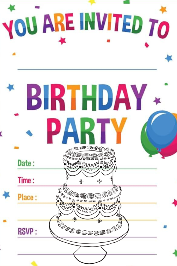 Baby Birthday Party Cards