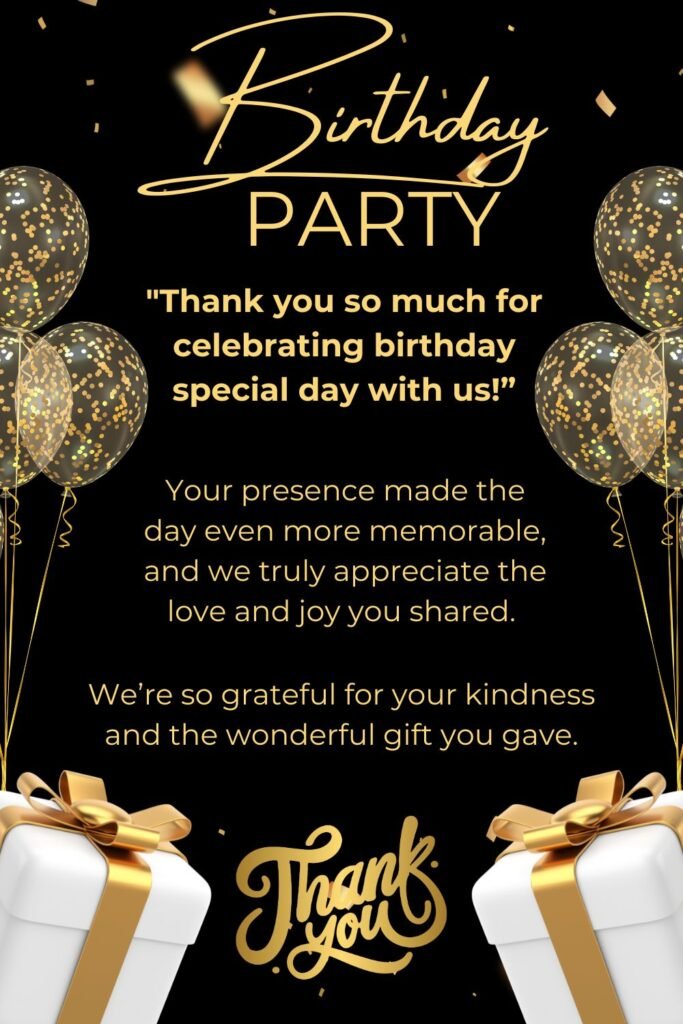Thank-You Birthday Party Message